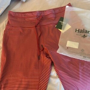 HALARA Red and White Striped Leggings